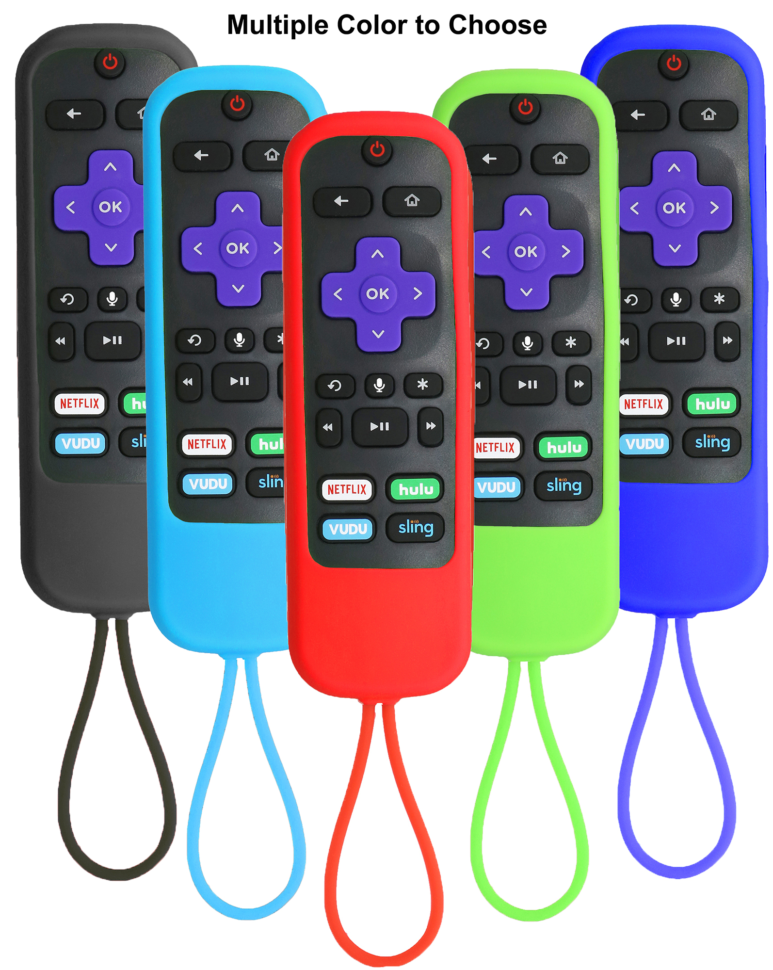 2 Pack Case for Roku Express/Streaming Stick/Premiere - Silicone Remote Cover for TCL Hisense Roku TV Remote Sleeve Skin Smart TV Remote Control Replacement Cover Case Glow in The Dark - Blue Green