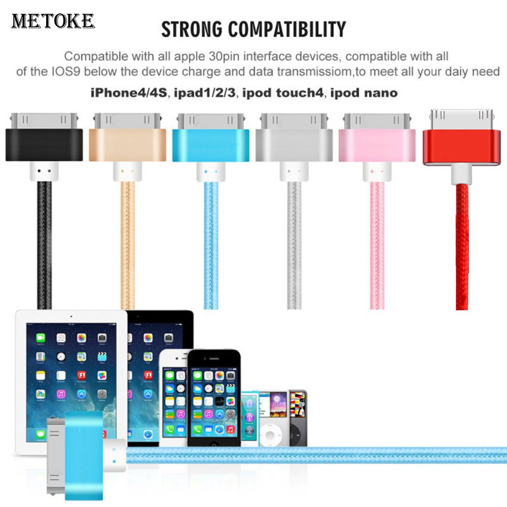 TOKERSE iPhone 4 4s iPad 1/2/3 iPod USB Fast Charge Cable