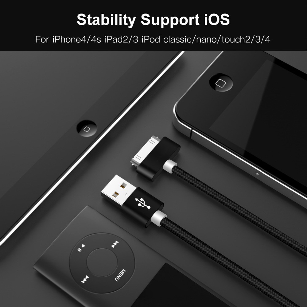 TOKERSE iPhone 4 4s iPad 1/2/3 iPod USB Fast Charge Cable