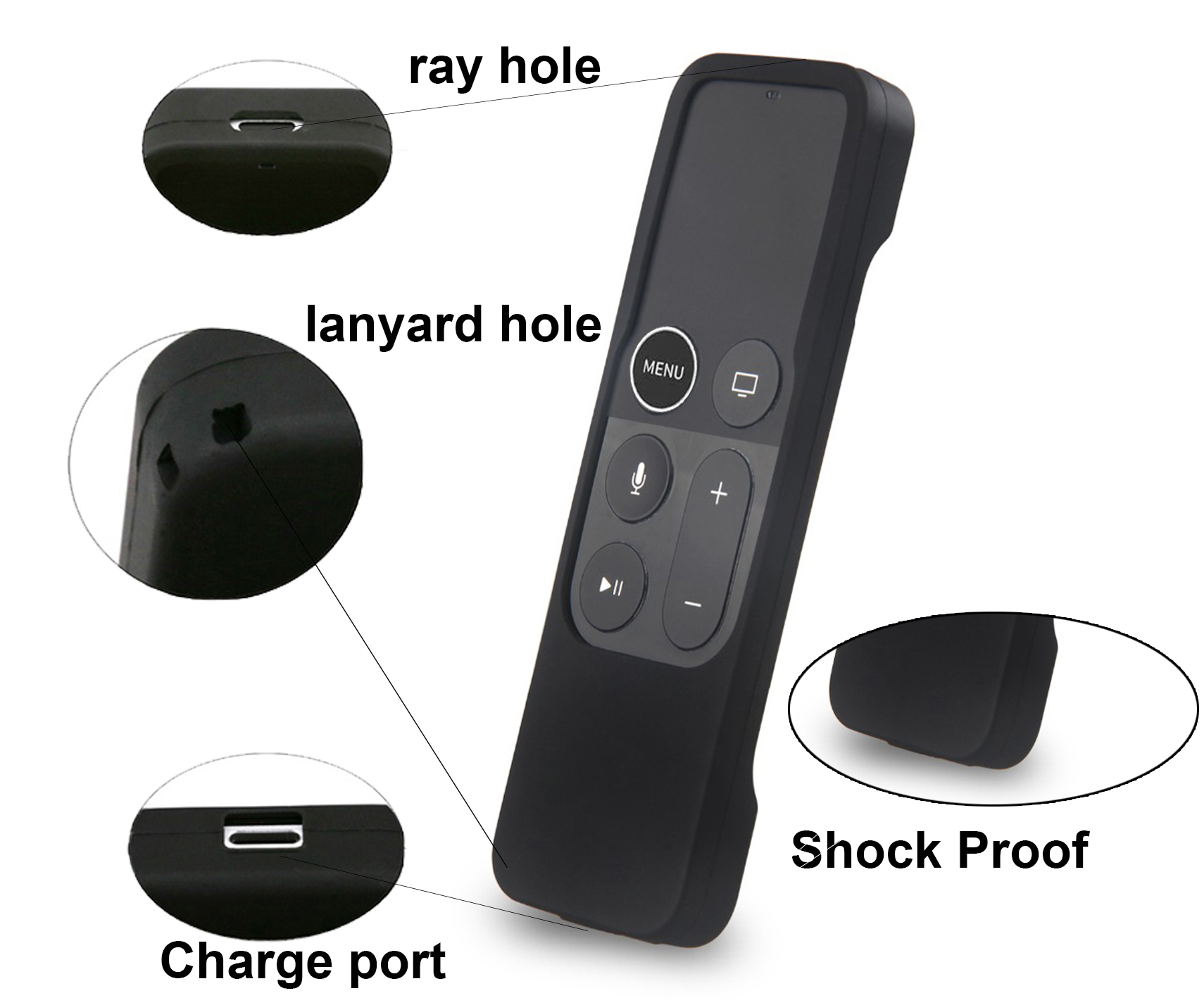 TOKERSE 2 Pack Silicone Case Compatible with Apple TV 4K 4th 5th Generation Siri Remote - Shock Proof Remote Cover Case Compatible with Apple TV 4K 4th 5th Gen Siri Remote Controller - Black Red