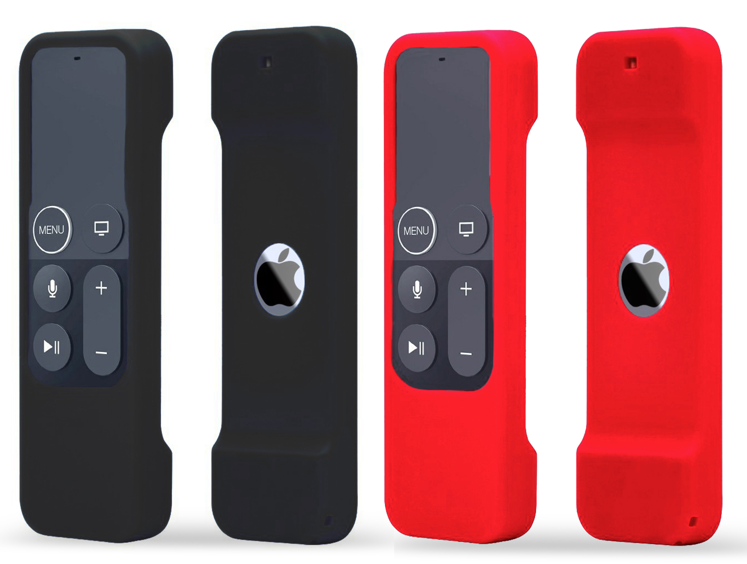 TOKERSE 2 Pack Silicone Case Compatible with Apple TV 4K 4th 5th Generation Siri Remote - Shock Proof Remote Cover Case Compatible with Apple TV 4K 4th 5th Gen Siri Remote Controller - Black Red