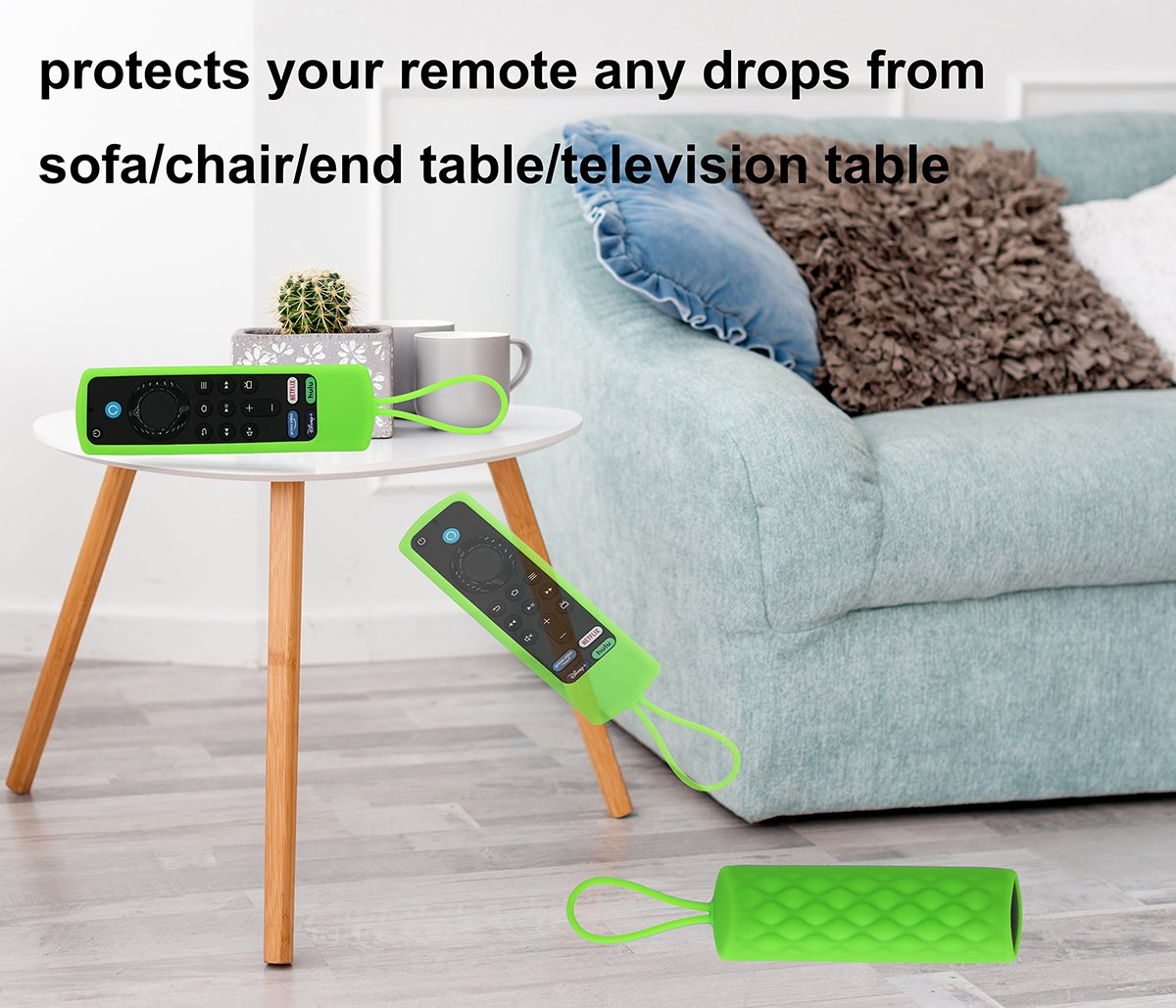 TOKERSE Remote Case for Alexa Voice Remote 3rd and 2nd Generation 2018-2021 release - Silicone case with Wrist Strap for Fire TV Stick 2021 (3rd generation) / 2020 LITE / 4K / 2nd Generation remote control - Green